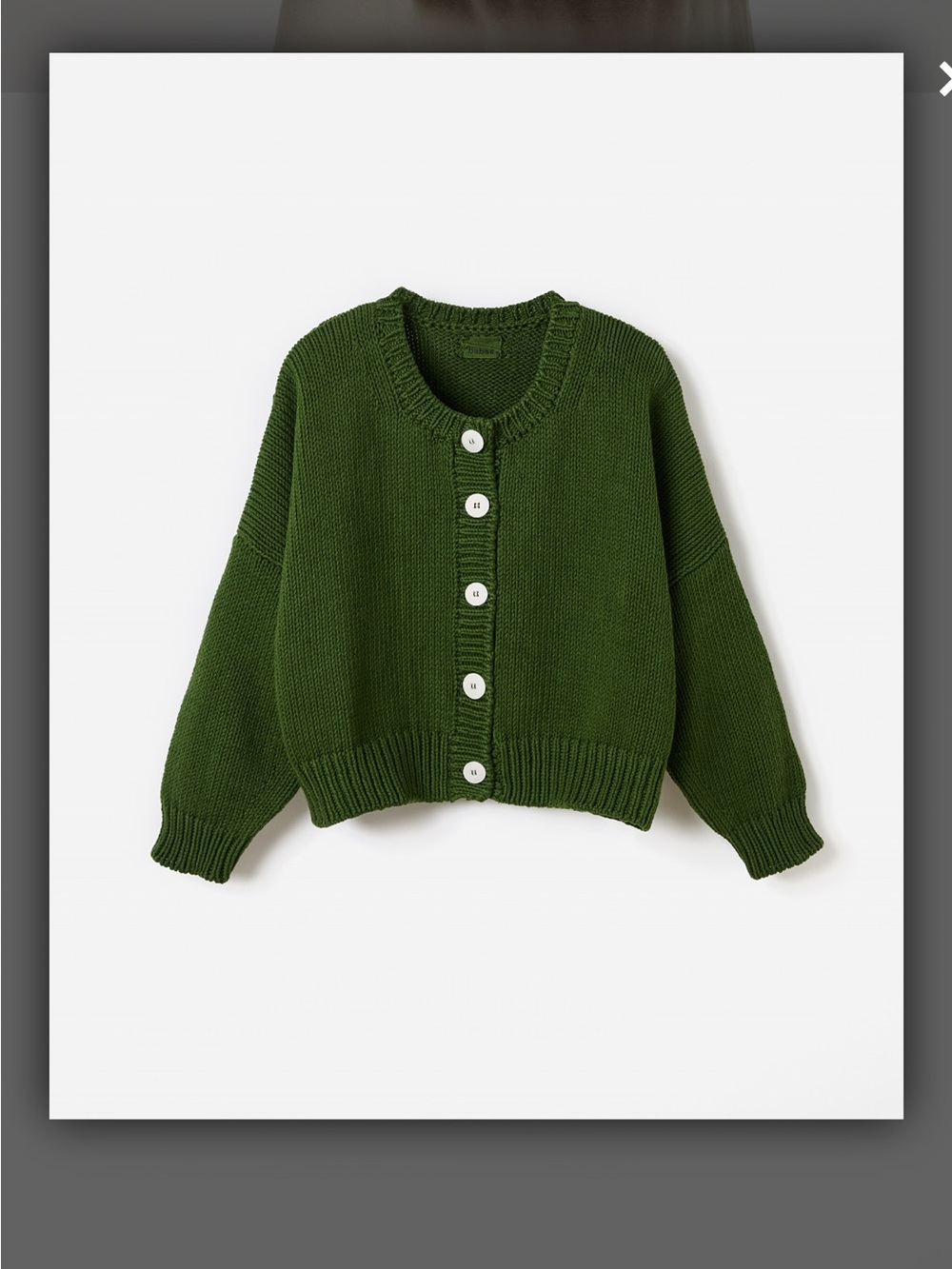Babaa No 14 in Pine 100% cotton Knit Button Cardigan One Size